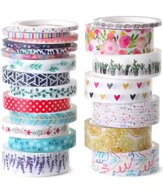 Mr. Pen Floral Washi Tape Set 21 Rolls Assorted Sizes Decorative Craft Tape