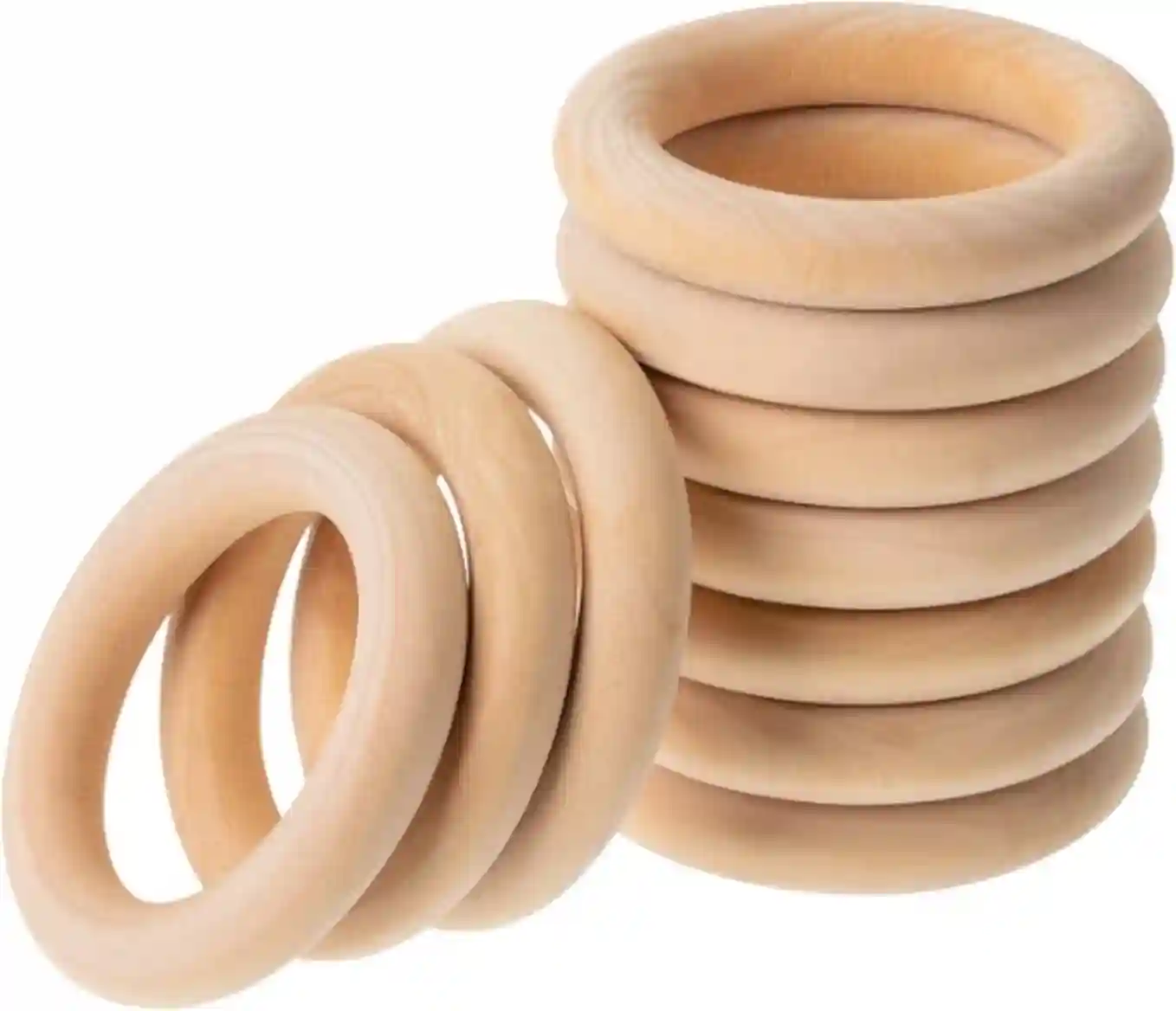 Mr. Pen Wooden Rings 2.7 Inch 10 Pack for Crafts and Macrame