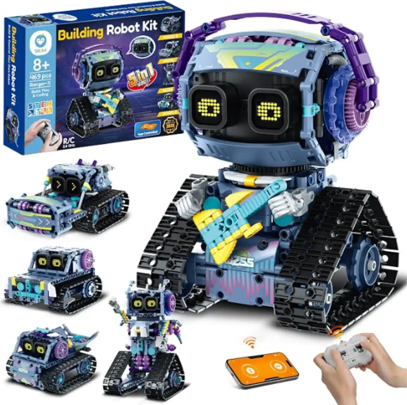 Sillbird Robot Building Kit with Remote Control STEM Gifts for Boys 8-12