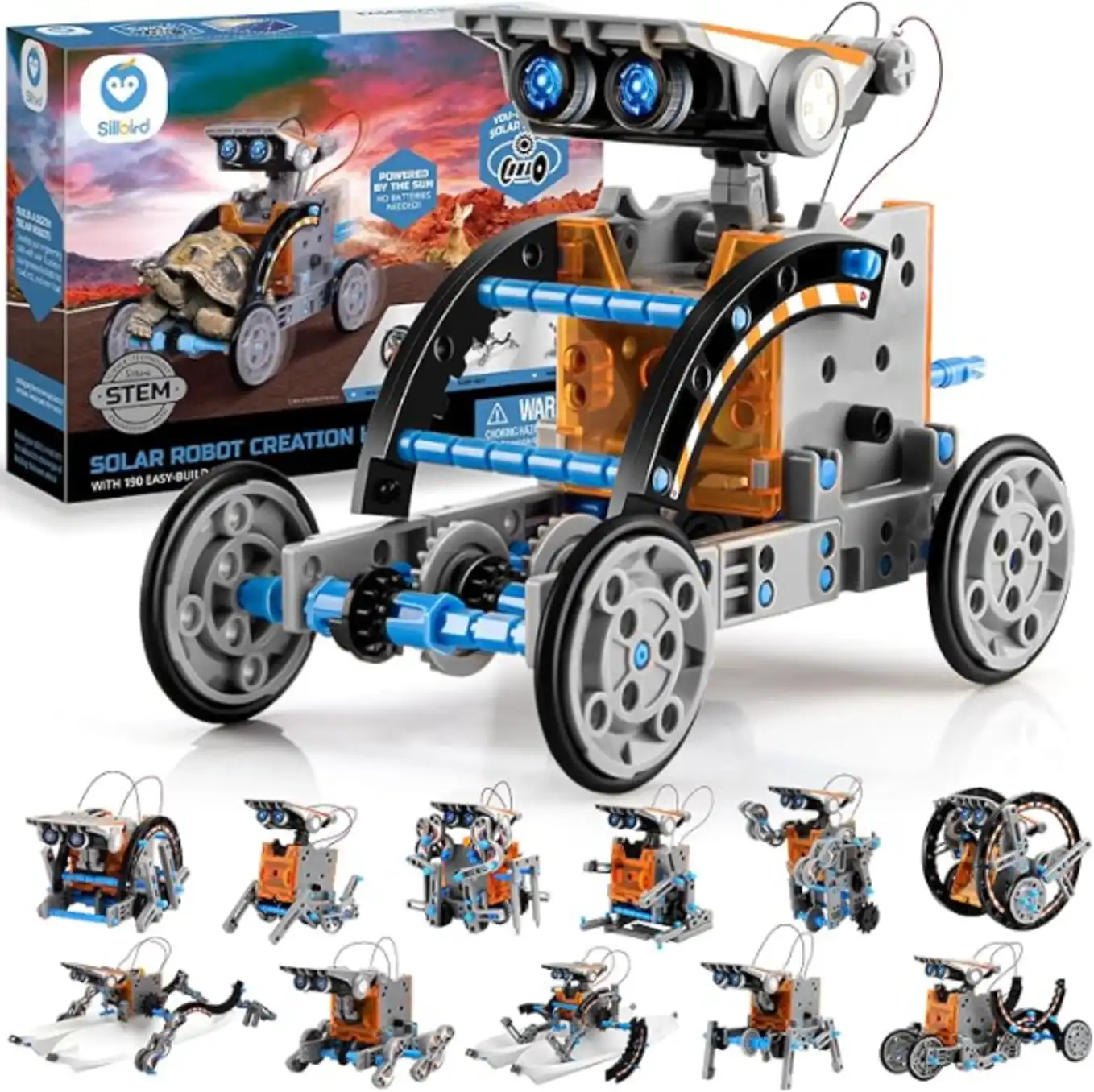 Sillbird 12-in-1 Solar Robot Building Kit STEM Gift for Boys Ages 8-13