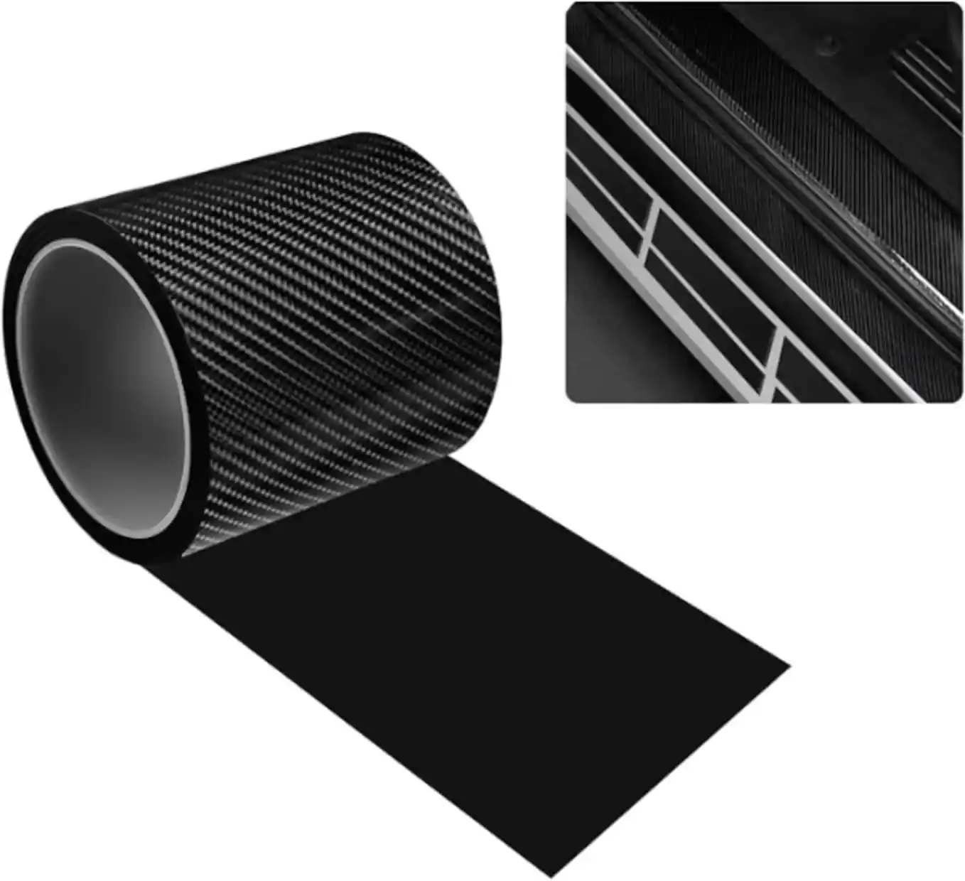 Carbon Fiber Car Door Sill Protector,Anti-Scratch & Anti-Collision Door Sill Protectors for Vehicles with Strong Adhesive,16.4Ft x 4In Universal Car Doors Edge Guards for Doors & Bumpers