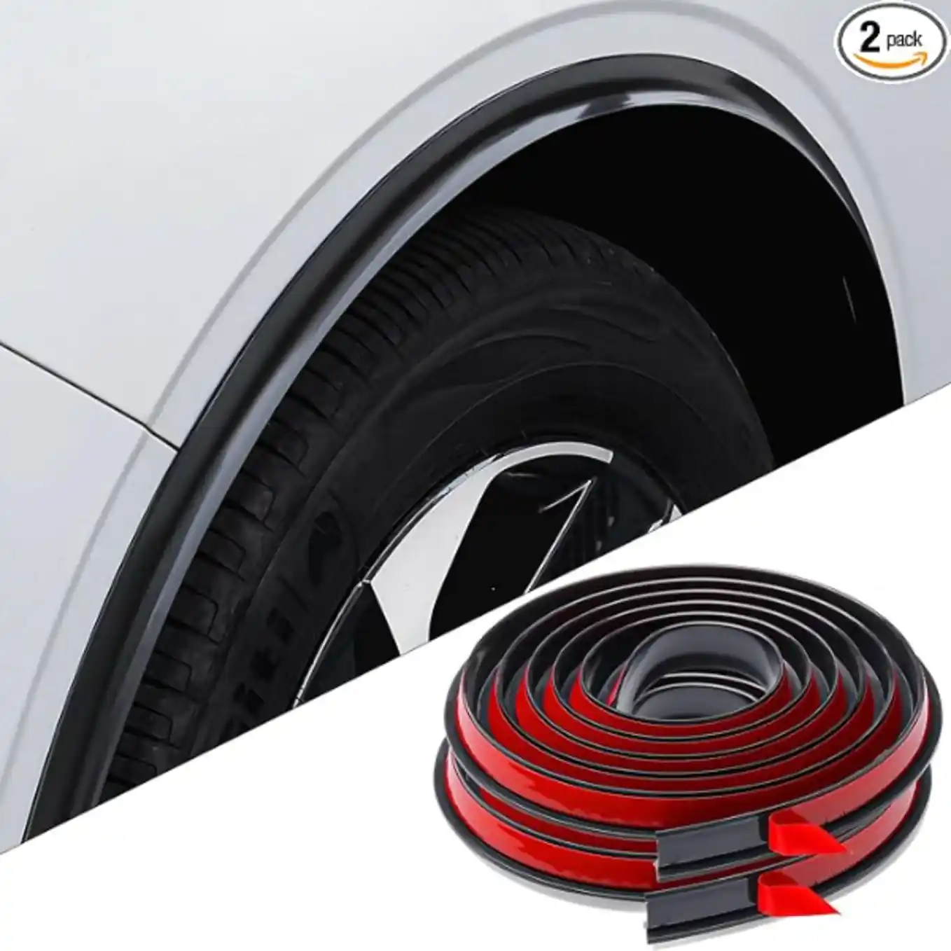 XmuxHai Glossy Black Silicone Wheel Arch Protector 21FT Glossy Black Universal Car Fender Trim Anti-Scratch Mud Guard for Cars SUV Pickup RV (Silicone Shiny Black)