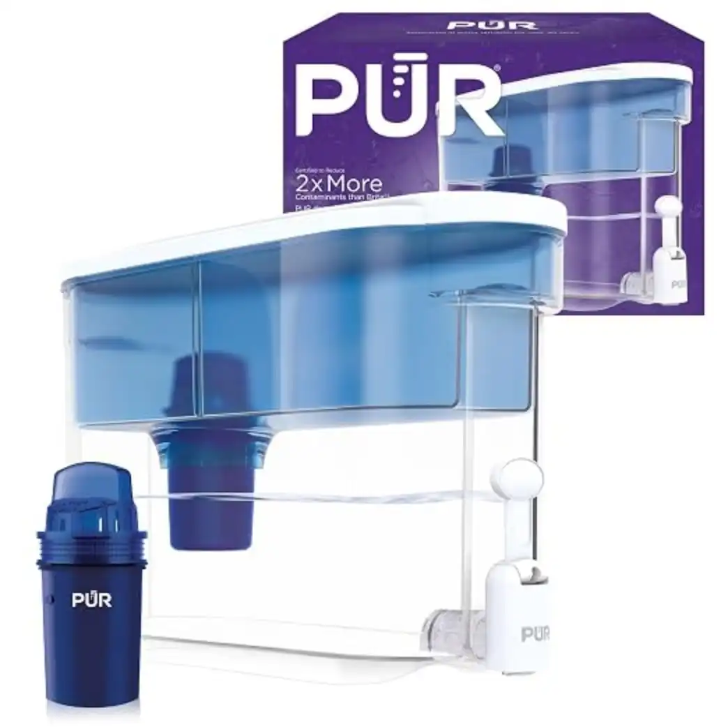 PUR 30-Cup Countertop Water Filter Dispenser White Blue DS1800Z