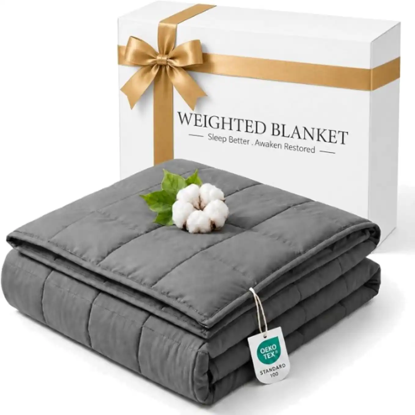Smart Queen Weighted Blanket for Adults 60x80 20lbs Charcoal
