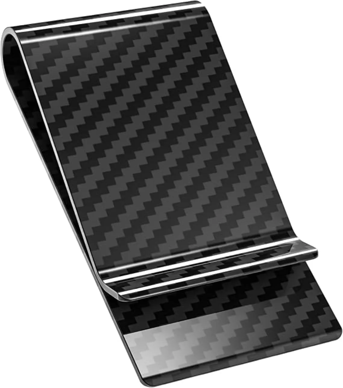 Travelambo Carbon Fiber Money Clip Front Pocket Wallet Minimalist Slim Wallet Credit Card Holder for Men