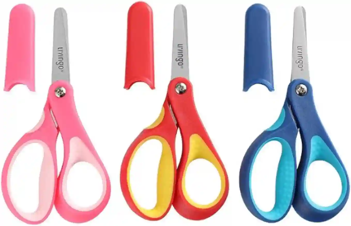 LIVINGO Kids Scissors 3 Pack 5 Inch Blunt Safety School Craft