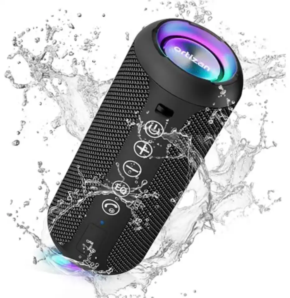 Ortizan X10 Portable Bluetooth Speaker IPX7 Waterproof Wireless Big Sound Deep Bass Black