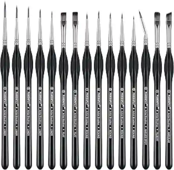 PANDAFLY Detail Paint Brushes Set for Fine Detailing and Art Painting, 15 Pieces