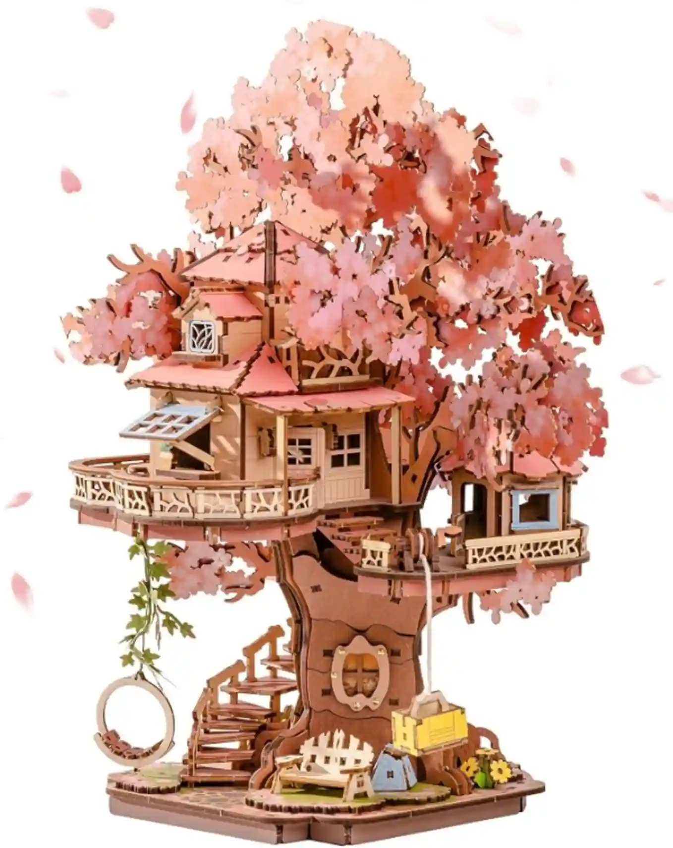 Rolife DIY Miniature House Kits Sakura Tree House 12 Inch 3D Wooden Puzzle Bonsai Kit