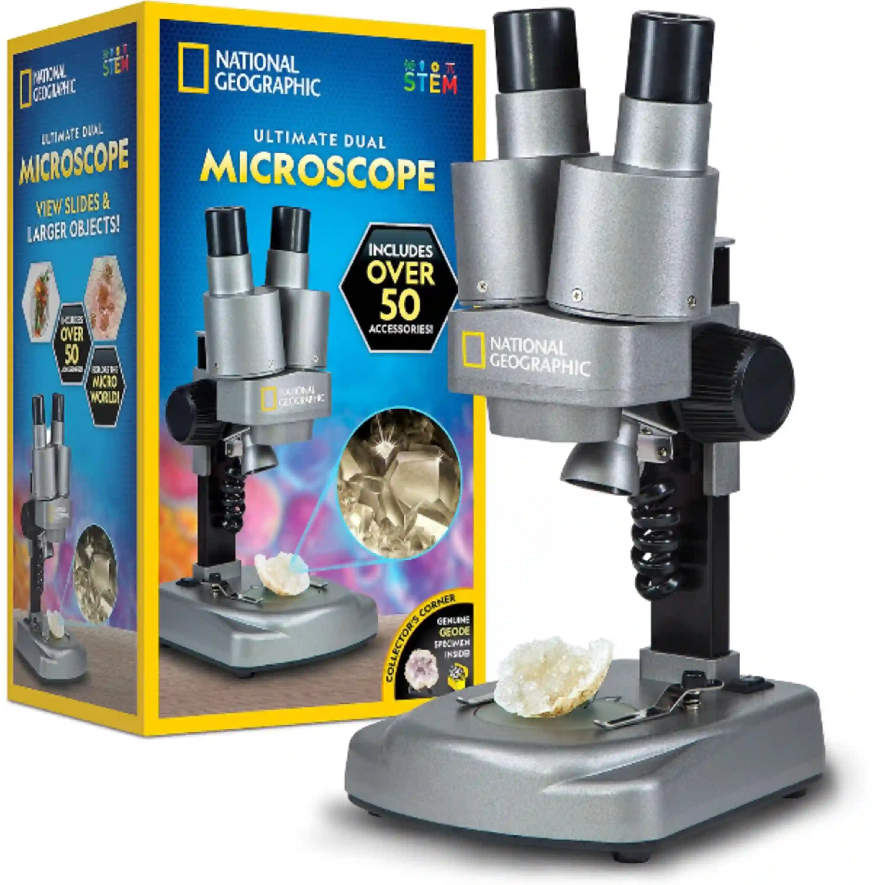 National Geographic Dual LED Microscope Science Kit for Kids Ages 8 to 12