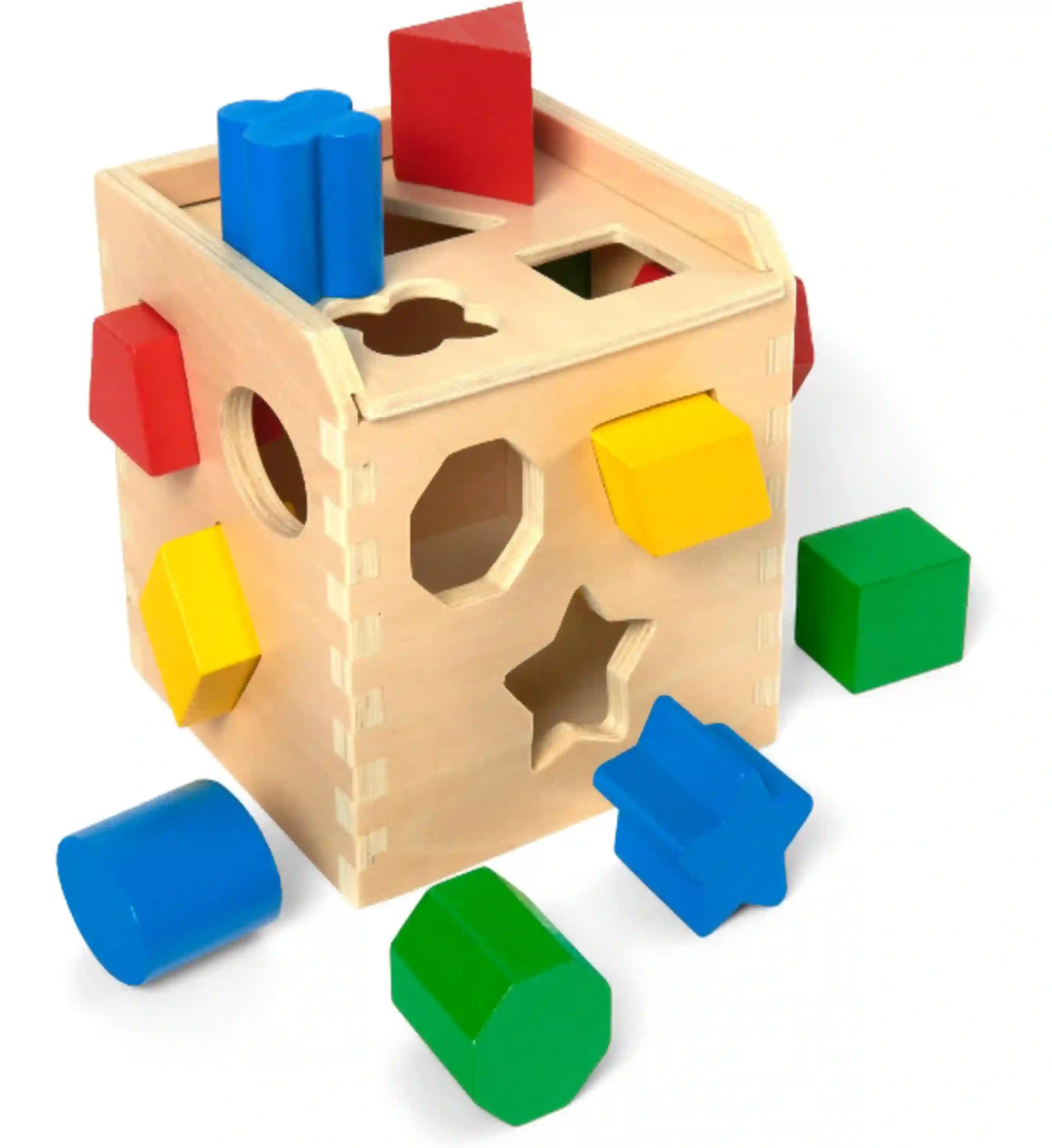 Melissa and Doug Shape Sorting Cube Classic Wooden Educational Toy
